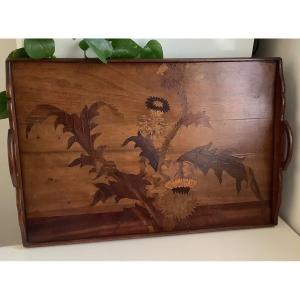 Wooden Marquetry Tray By émile Gallé