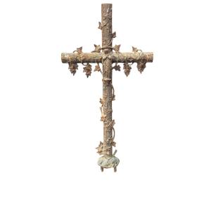 Cast Iron Calvary Cross With Virgin Mary 