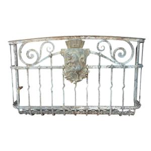 Incredible Wrought Iron Balcony Window Grille With The Coat Of Arms Of A Tuscan City 