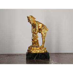 Gilt Bronze In The 18th-century Style - Young Skater - Signed Sèvres
