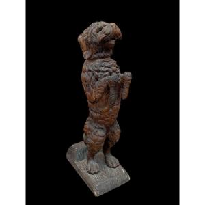 19th Century Black Forest Folk Art Wooden Dog 