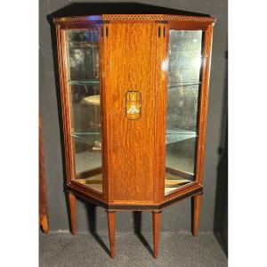 Maurice Dufrene Stamped Marquetry Art Deco Display Case Era Majorelle