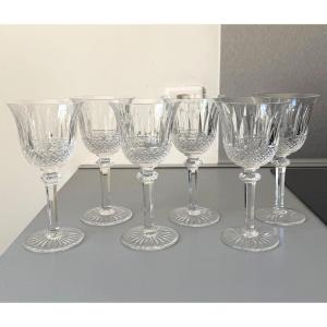 6 Saint Louis Crystal Water Glasses, Tommy Model