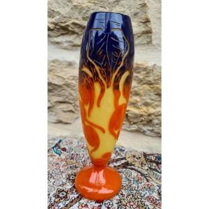 Glass Pate Vase "french Glass" Charles Schneider