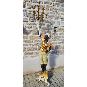 Nubian Torchere Floor Lamp 20th