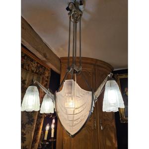Art Deco Chandelier Signed Gilles
