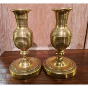 Pair Of 19th Century Brass Candlesticks
