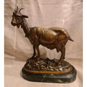 Bronze Goat Signed Albert Marionnet (1852-1910)