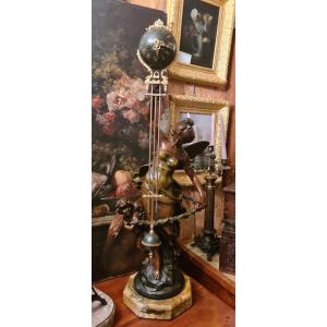 Oscillating Pendulum Called Mysterious Signed Auguste Moreau, "love And Spring"