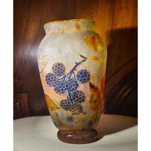 Daum Vase With Blackberries