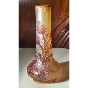 Daum Vase With Thistles