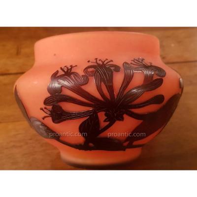 Cup Glass Paste Vase Signed Delatte Nancy