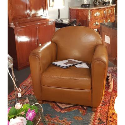 Pair Of Leather Club Chairs