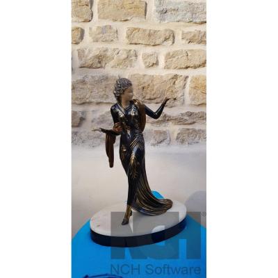 Art Deco Statue In Regulates Signed Menneville