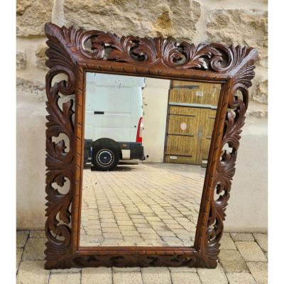 Henry II Style Oak Mirror