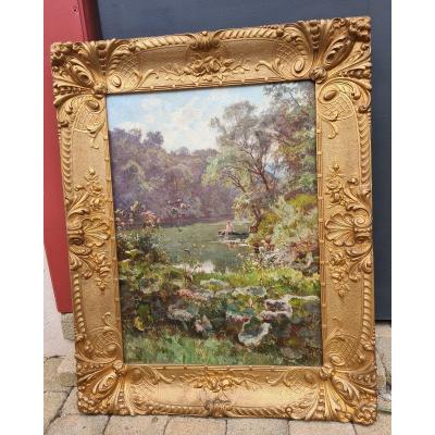 Painting Emile Isenbart (1846 - 1921) The Barque, Comtois Art