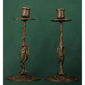 Pair Of Marabout Candlesticks