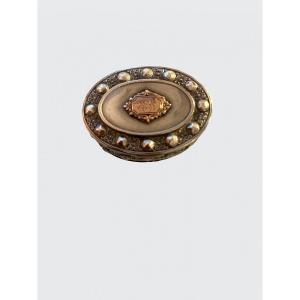 Fine Box, Pillbox In Solid Silver, 19th Century