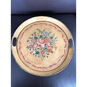 Painted Sheet Metal Tray, 19th Century