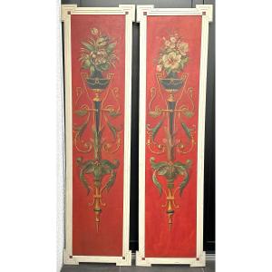 A Pair Of Decorative Panels In The "berain" Style.