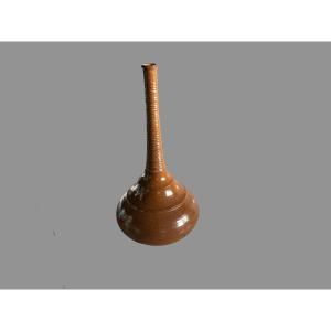 A Large Glazed Stoneware Bud Vase
