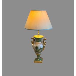 A Porcelain Lamp In The Restoration Style, "old Paris"