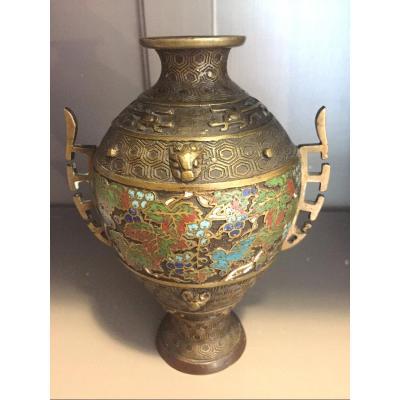 19th Century China Cloisonne Bronze Vase