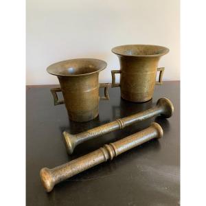 18th Century Bronze Mortars And Pestles