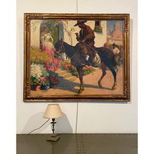Oil On Canvas Depicting A Spanish Genre Scene, Signed Eugène Cadel (1862 - 1941)