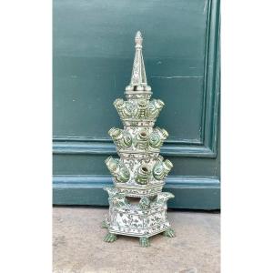 Earthenware Flower Pick, Middle East, 19th Century