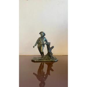 Bronze Depicting A Shepherd Leaning On His Back, 19th Century