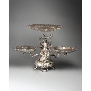 Art Nouveau Solid Silver Display Stand, 19th Century