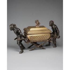 Ark Of The Covenant Carried By Two Ethiopians, 19th Century Bronze