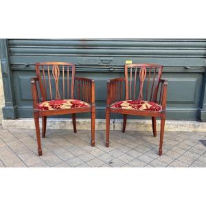 Pair Of Art Deco Armchairs, 1930s