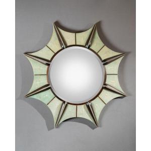 Shagreen And Exotic Wood Mirror, 1950s - 1960s 
