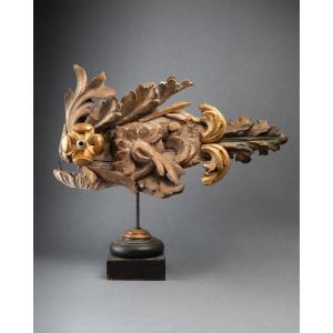 Baroque Fish Made From Antique Woodwork, 21st Century