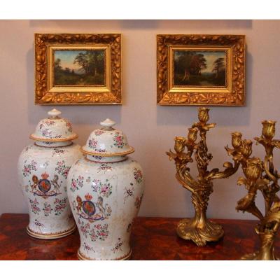 Two Oil On Canvas, End XIX Century Signed "caloiz" (?)