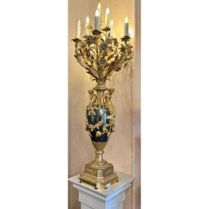 Large Vase Lamp With Mermaids, 19th Century