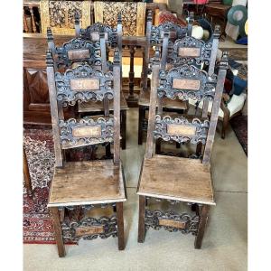 Set Of Six (6) Chairs, Spain, Late 19th Century