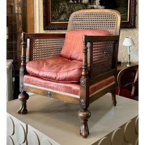 Cane Armchair, Likely English, 19th Century