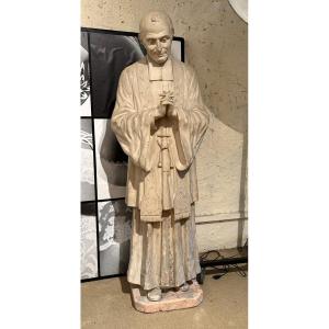 Patinated Terracotta Sculpture Of The Curé Of Ars, 20th Century