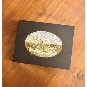 Marble And Micromosaic Paperweight, Vatican Workshop, XIXth Century