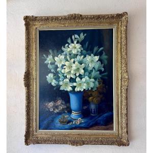 Georges Jessen (1893-1963), Bouquet Of Lilies, Oil On Canvas, Undated
