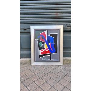 Jean-luc Beaufils (1953), Composition With Saxophone. Mixed Media