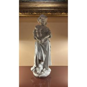 Albert Carrier-belleuse (1824-1887), Biscuit Porcelain Sculpture Of A Breastfeeding Woman, 19th