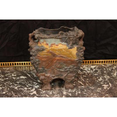 A Ceramic Vase With A Label "bergeron Widow And The Coader, Bordeaux," Nineteenth Century