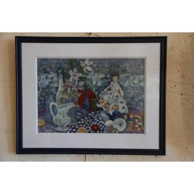 An Oil On Canvas, Cubist Style, Signed Rorh, Twentieth Century