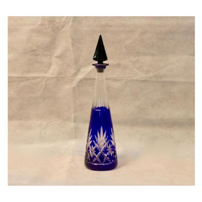Blue Carafe With Black Cap, Nineteenth Century