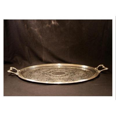 Silver Metal Tray, Transition Style, By Cailar Bayard, 20th Century