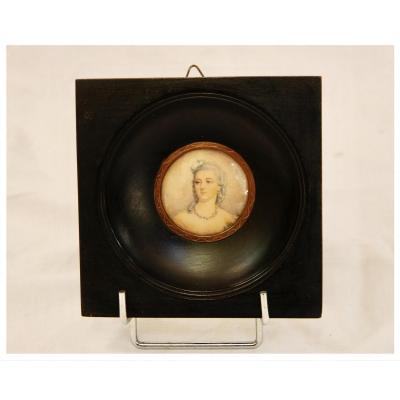 Watercolour Portrait Signed L. Schultz, XIXth Century